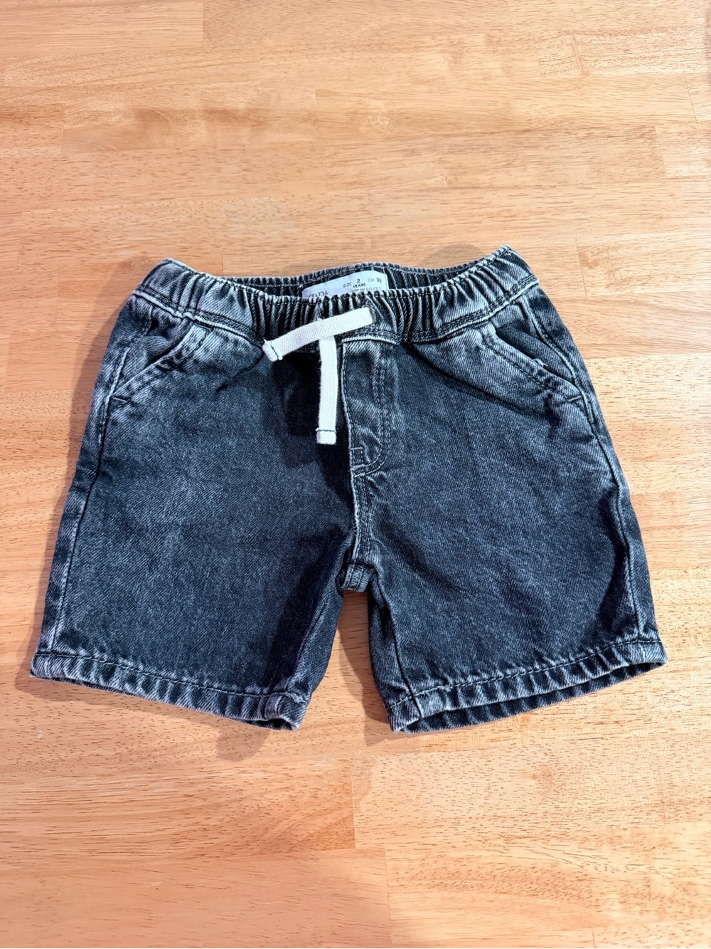 ZARA Black Denim Drawstring Shorts